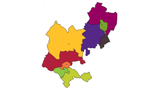 Map of Central Bedfordshire's Children's Centres